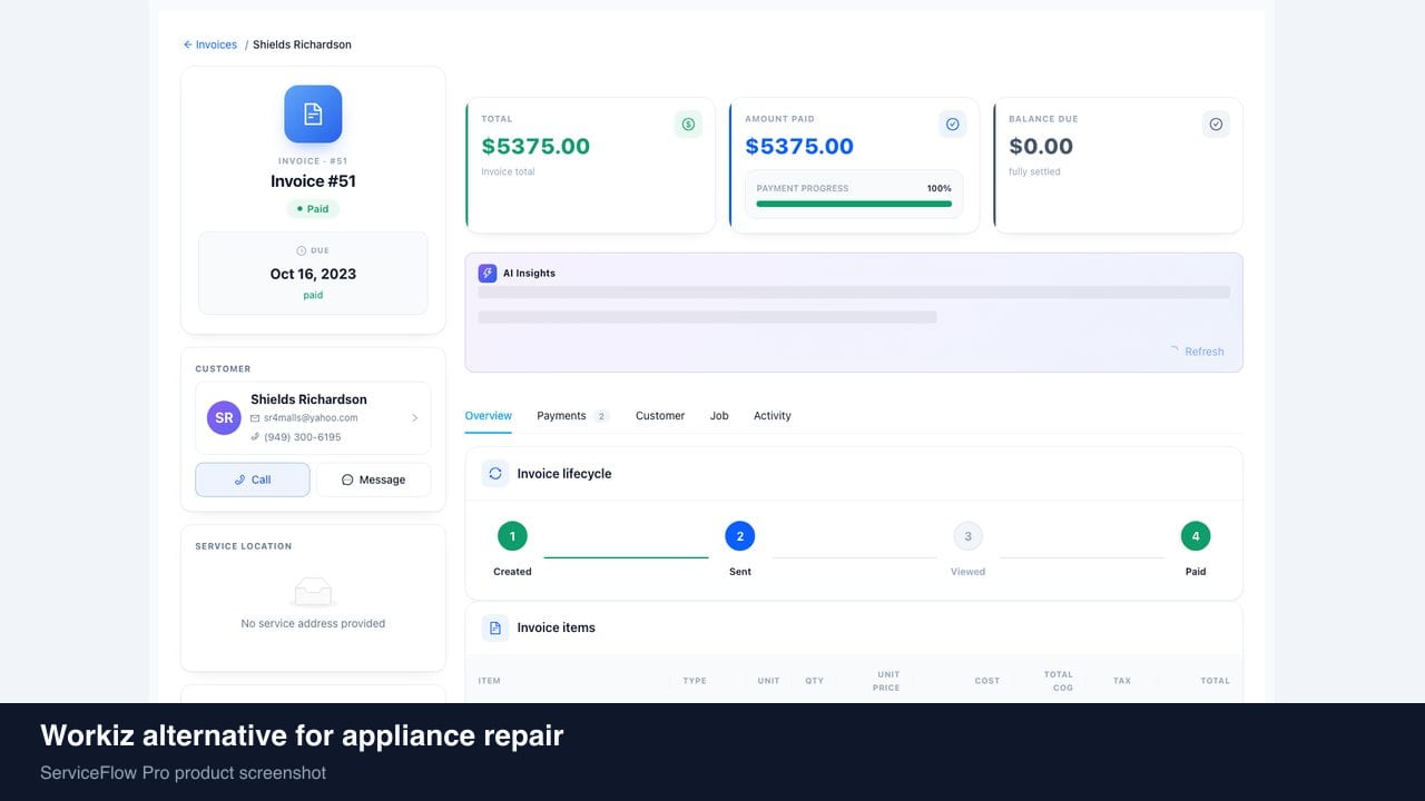Workiz alternative for appliance repair in ServiceFlow Pro — owners comparing field service software options for Appliance Repair